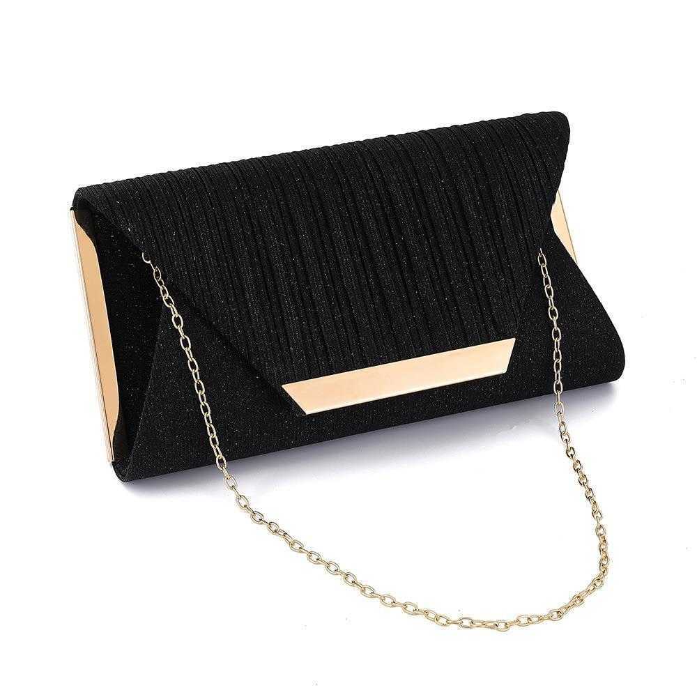 

Spring And Summer Style Evening Bag Color Changing Pleated Dinner Crossbody, Black