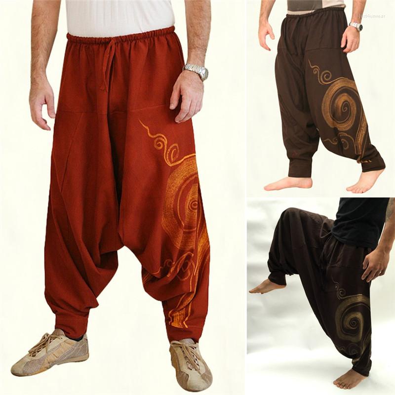 

Men's Pants Casual Elastic Waist Baggy Hippie Yoga Harem Men Boho Gypsy Aladdin Alibaba, Black