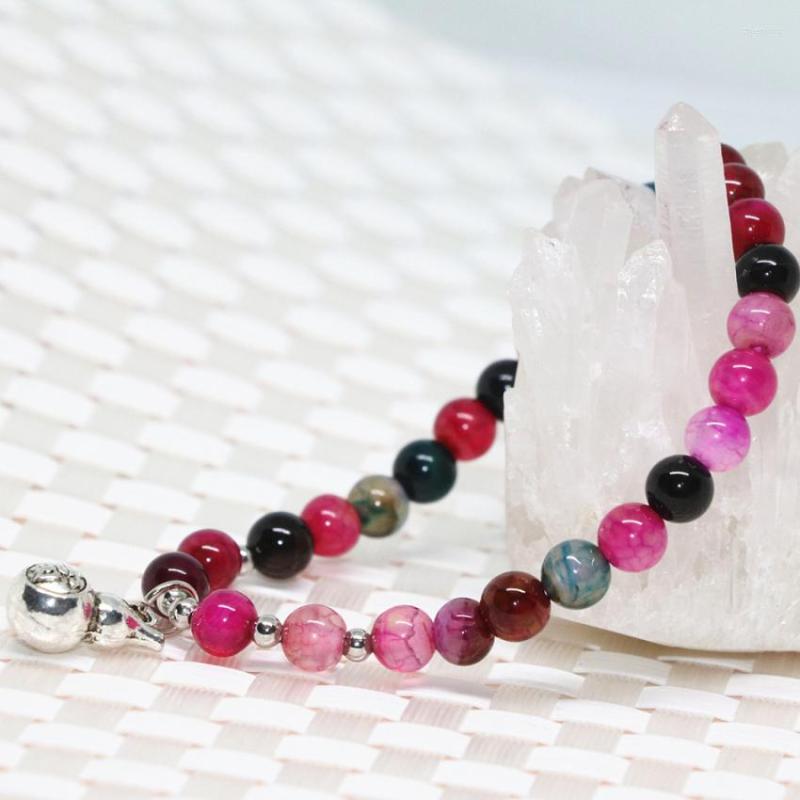 

Strand Beautiful High Grade Multicolor 6mm Round Beads Natural Stone Popcorn Agat Onyx Carnelian Bracelet Women Jewelry 7.5inch B1976