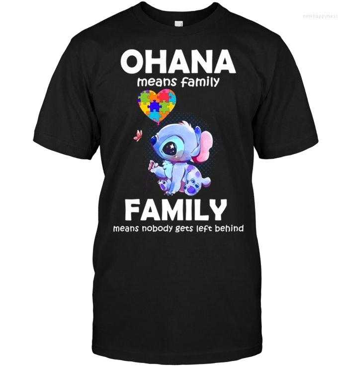 

Men's T Shirts Autism Ohana Means Family Love Stich T-Shirt, New shiryy13488