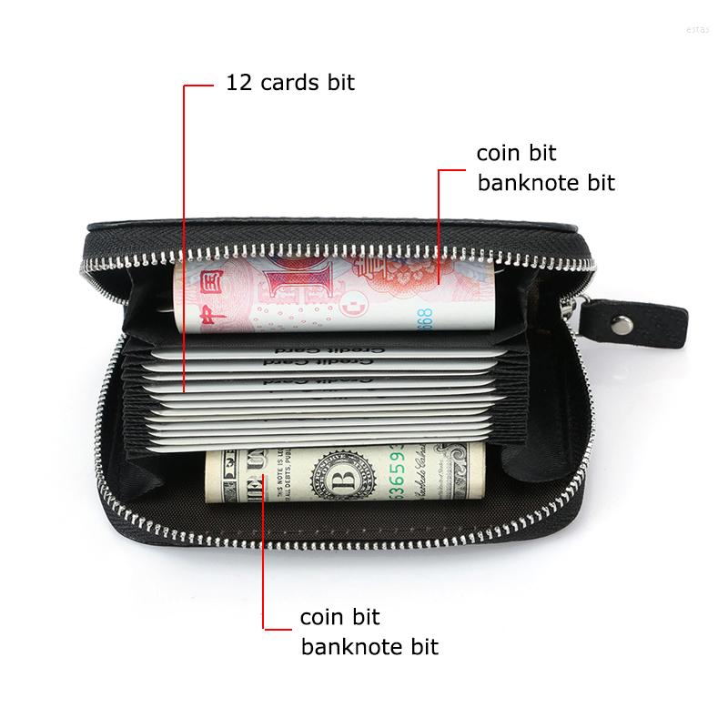 

Card Holders YUECIMIE Carbon Fiber Bank RFID Holder For Man Microfiber Short Business With Zipper Wallets, Black
