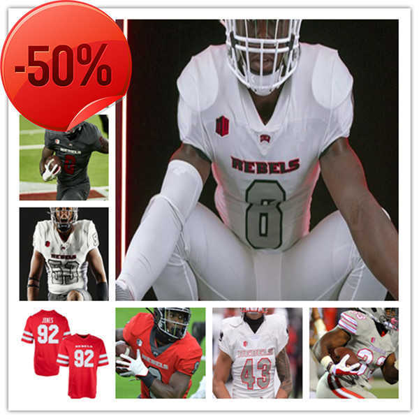 

Custom College Football UNLV Rebels Jersey Max Gilliam Noah Bean Jacoby Windmon Bryce Jackson Adam Plant Jr. Eliel Ehimare Justin Rogers Doug Brumfield Williams, Men white