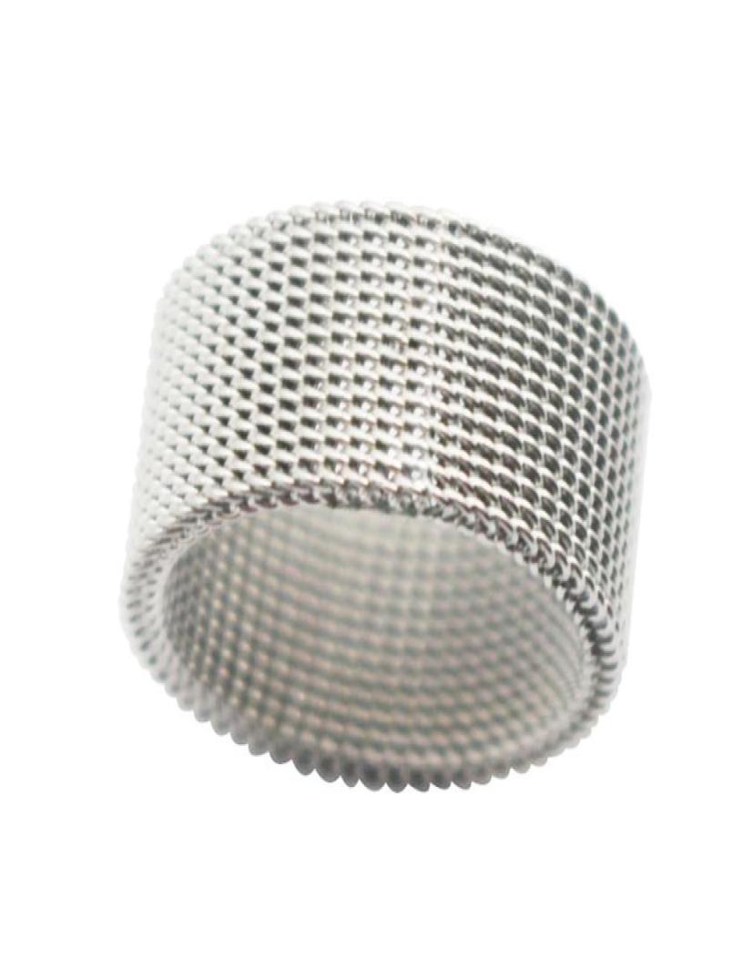 

Mesh Ring 10mm wide Silver Color Stainless Steel Ring Women Men Ring Size Fashion Jewelry Accessories Band Strap4382296