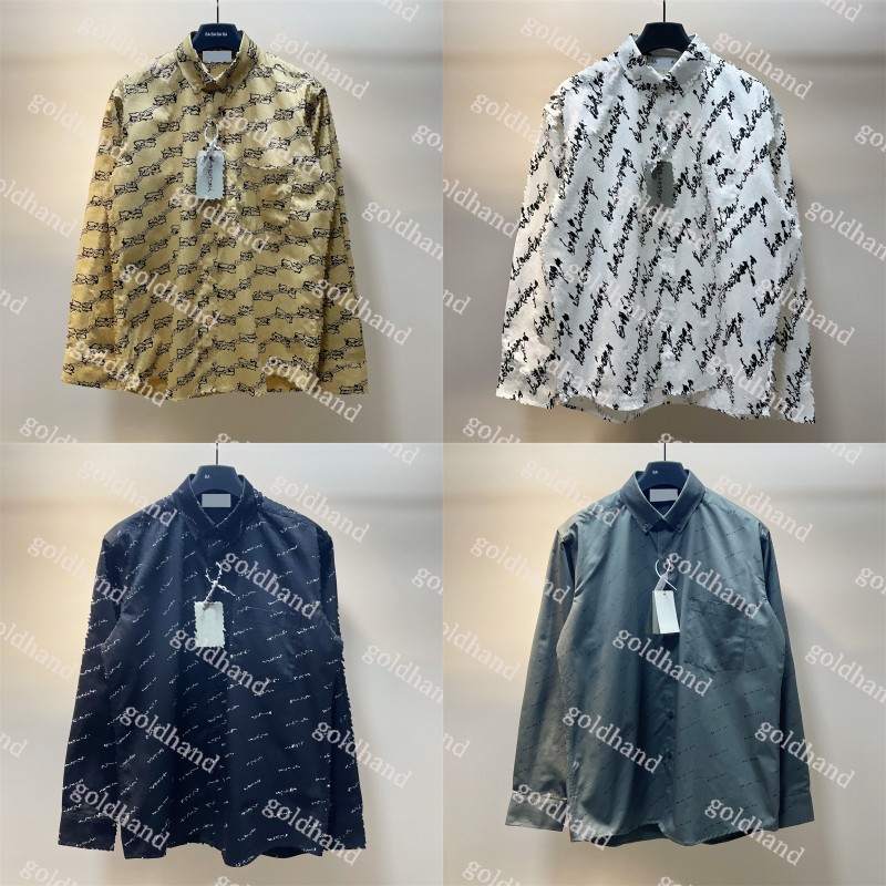 

Luxury Shirt Designer Mens Casual Long Sleeve Shirts Fashion Letter Commerce Shirts Tops Spring Autumn Street Clothing, Black 1