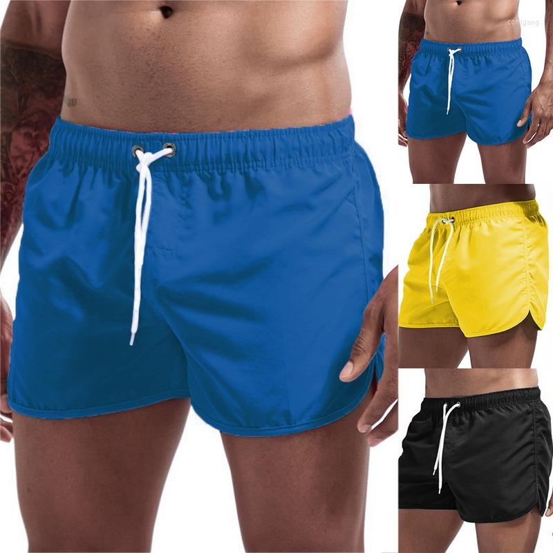 

Men's Shorts Summer Men Swimwear Brand Beachwear Sexy Swim Trunks Swimsuit Low Waist Breathable Beach Wear Surfing Swimming, Rose red