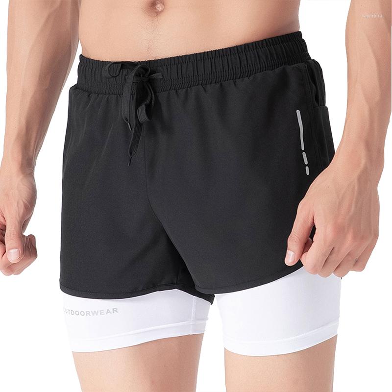 

Men's Shorts Men's Summer Casual 2-in-1 Double Layer Sports Running Workout -6XL Plus Fitness Quick Dry Outdoor Clothin, Black
