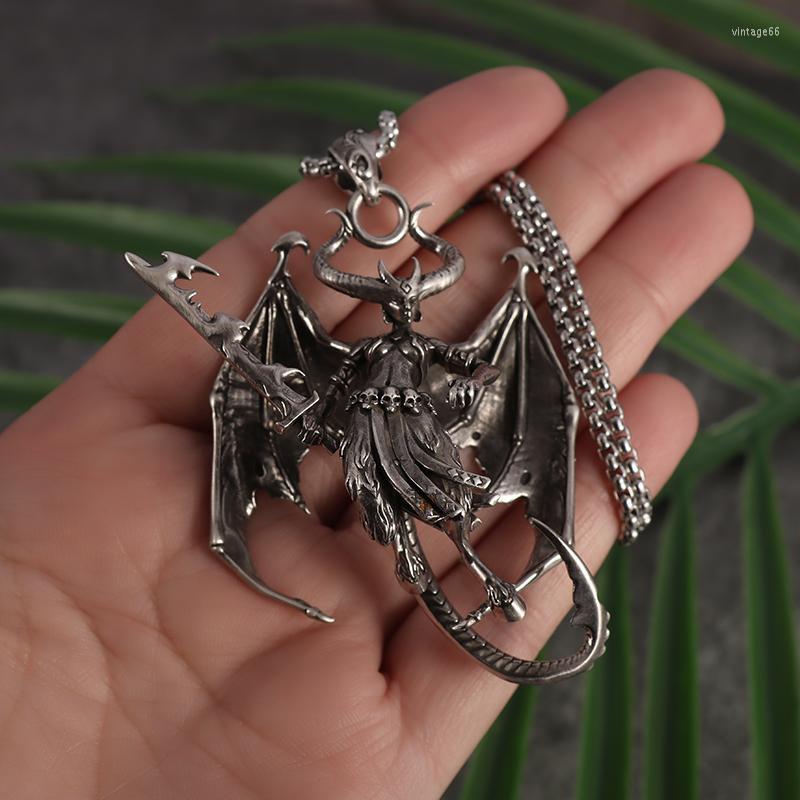 

Chains Vintage Demon Necklace Egyptian Mythology Gothic 2023 Steampunk Men Viking Accessories