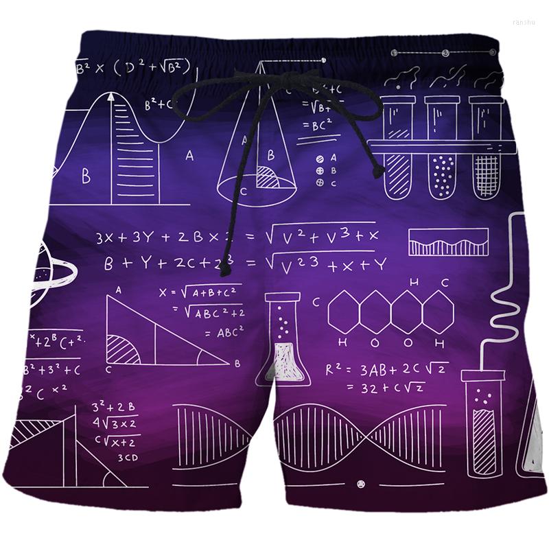 

Men' Shorts Men' Mathematical Formula 3D Printed Beach Pants Swimming Surfing Suit Digital Harajuku