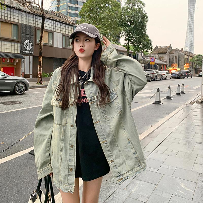 

Women' Jackets 2023 Denim For Women Fashion Retro Long Sleeve Creative Zip Loose, Picture color
