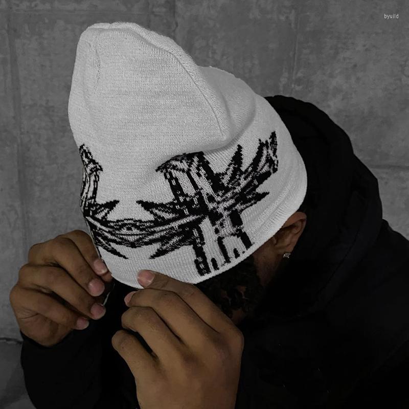 

Berets Knitted Hat Men's And Women's High-quality Wool Warm Kpop Fashion Versatile Ins Street Clothing Harajuku Beanie, Bai