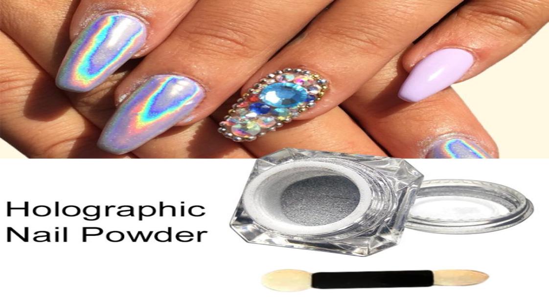 

Whole 2016 New Arrival 1Box Holographic Laser Powder Punk Nail Glitter Rainbow Powder Chrome Metal Pigments Dust Nail Decorat5903974