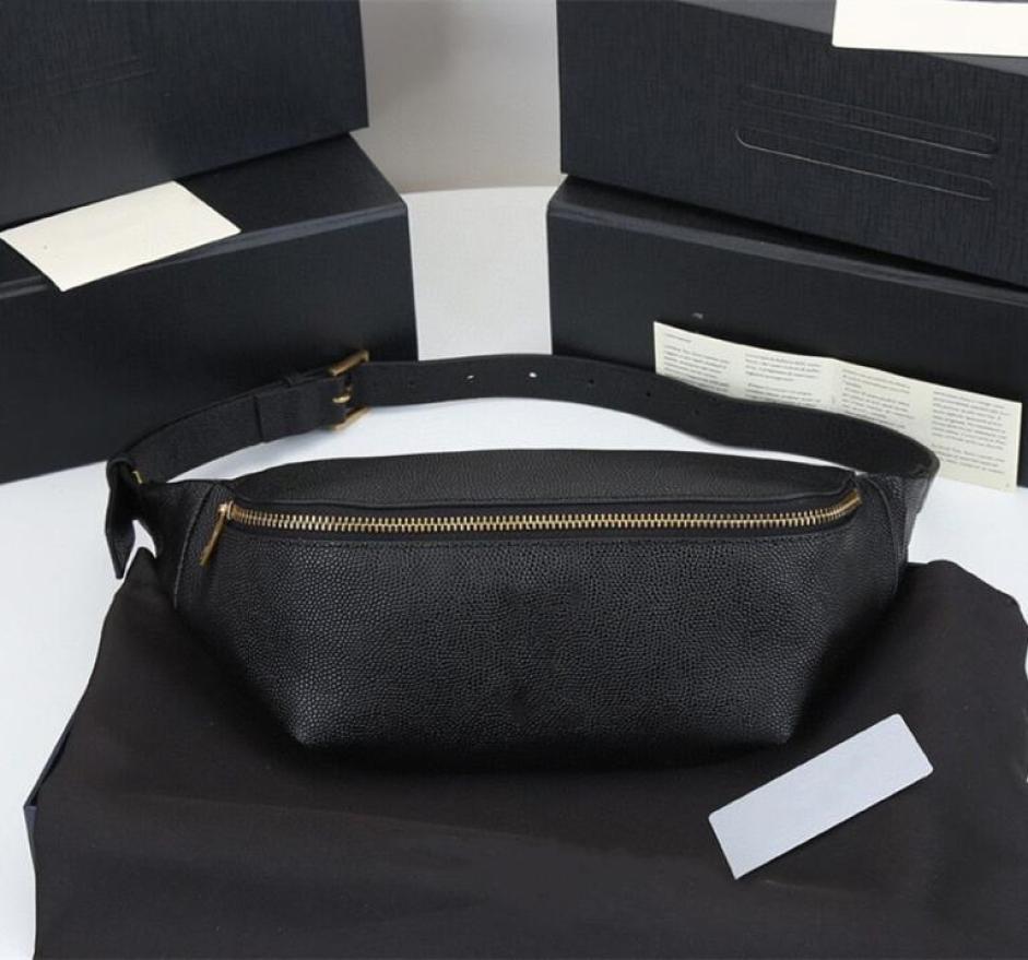 

Fashion Designers Messenger Bag High Quality Caviar Waist Bags Genuine Leather Corssbody Purse9074182, Black
