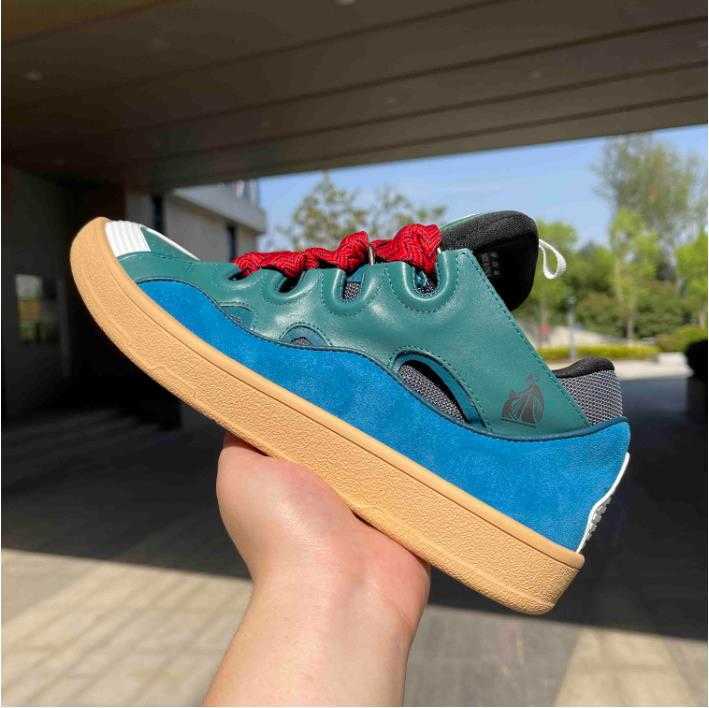 

2022b Designer Curb sneakers classical mesh woven Lace-up shoes style extraordinary sneaker embossed Leather men womens in nappa calfskin shoe Rubber large, Color 25