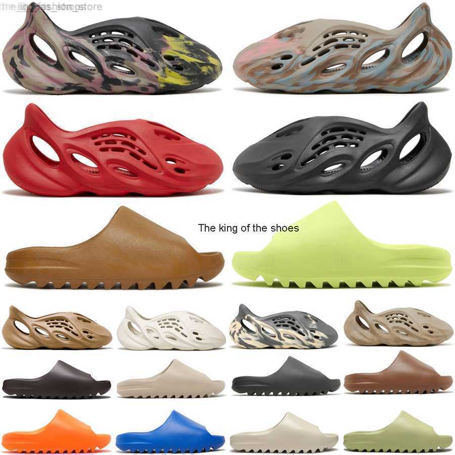 

Yeezzys Shoes Designer Slippers Men Woman Slider Foam Runner Vermillion Mineral Blue Runners Onyx Pure Sandals Slide Slipper Ochre Bone Resin Clog, Color 4