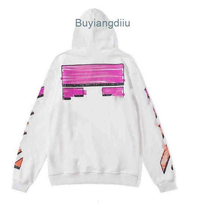 

22s luxxuy pure cotton Loose Mens Fashion Offs Hoodies High Quality Brand Classic Sweatshirts Hoodie Cotton Pullover Long Sleeved Back Oil Paint Arrow x Men Women, Kh20