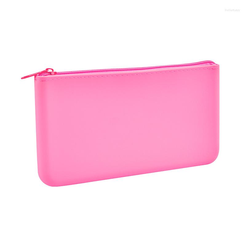 

Cosmetic Bags 3pcs Women Silicone Candy Color Square Waterproof Protable Wash Bag, Blue