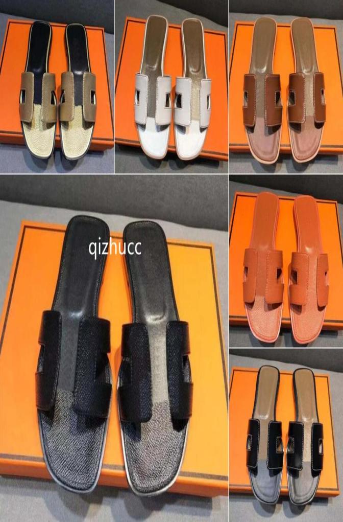 

high quality beach H slippers Classic Flat woman sandals Summer lady Cartoon Big Head Leather Bath fashion women shoes Large size 3978267, Nude