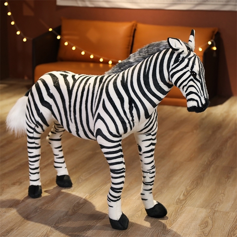 

Plush Dolls Zebra Plush Animal Crosing Soft Giant Stuffed Horse Realistic Hukelma Sweaty Horse Lusama Plushie Toy Doll For Kid Gift 230525