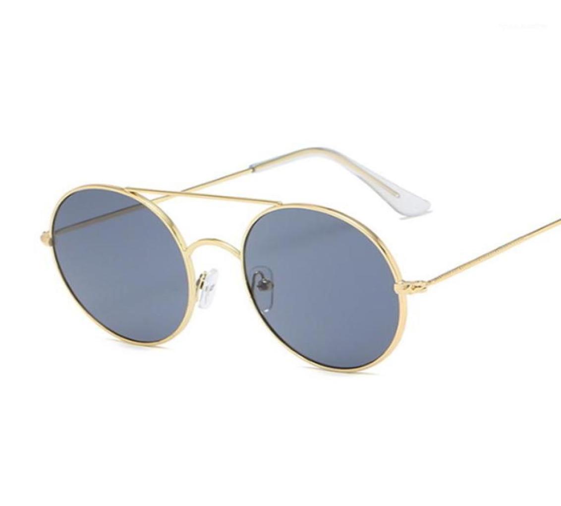 

Sunglasses Vintage Round Women Double Bridge Design Female Candy Color Alloy Mirror Street Beat Shopping Oculos17481120