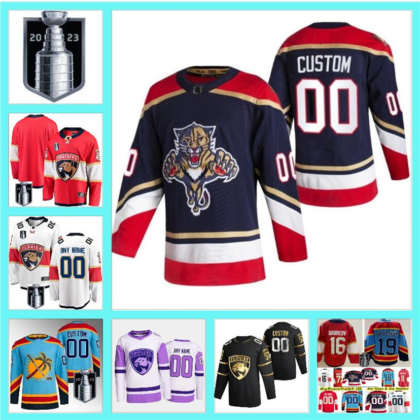 

Matthew Tkachuk Floridas Stanley Cup Final Jersey Panther Aleksander MNHLMM Barkov Anton Lundell Carter Verhaeghe Aaron Ekblad Ryan Lomberg Patric Hornqvist, Color