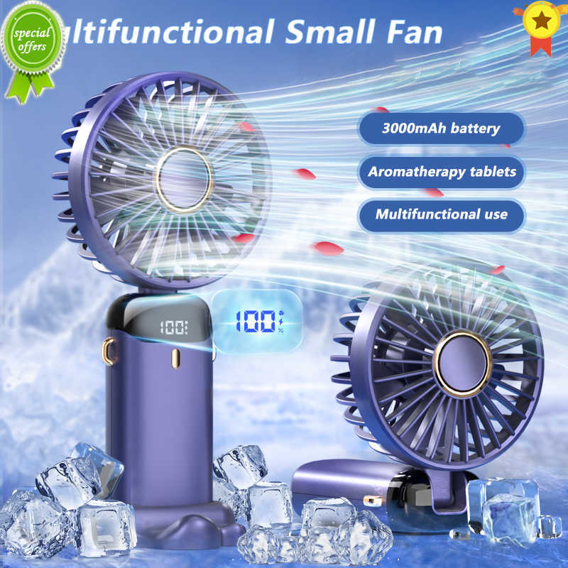 

New 2022 New Portable Hand-Held Fan Office Desktop Multifunctional Folding Double-Headed Small Electric Fan With A Neck Lanyard