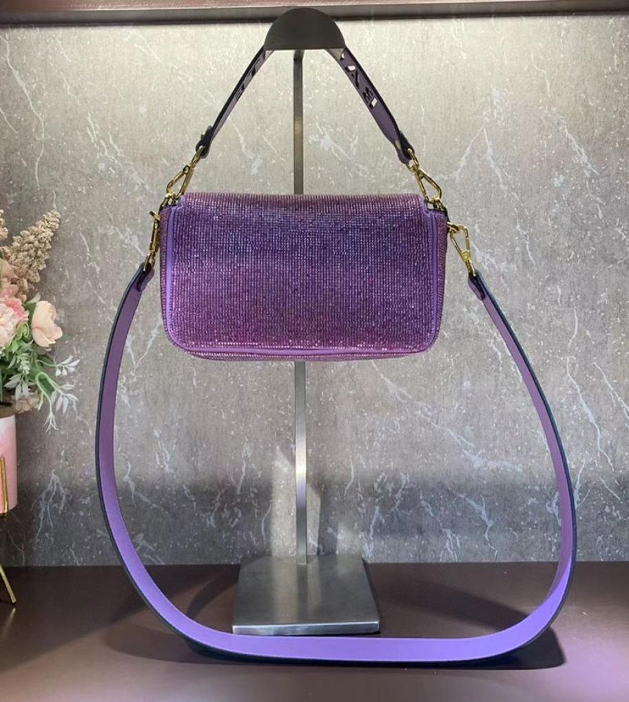 

Hand sewn beads bag Designer Handbag fashion baguette Luxurys Women Shoulder Messenger Bags Evening party purse Leather sequin Tot2942378, Gold