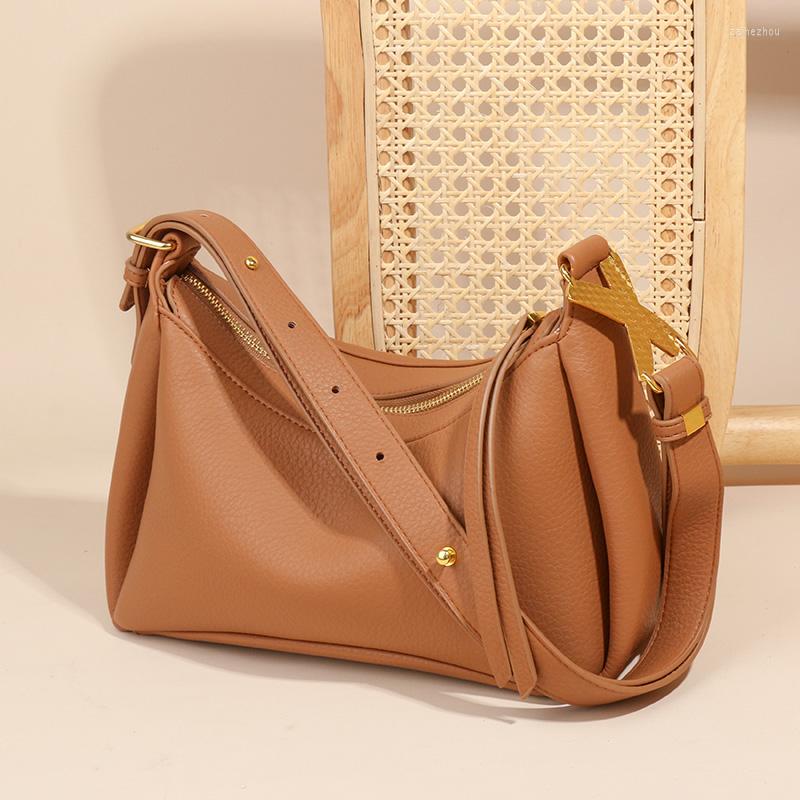 

Evening Bags High Quality Women Handbags 2023 Designer Soft Leather Shoulder Crossbody Brand Tote Bag Casual Purses And Sac, Beige