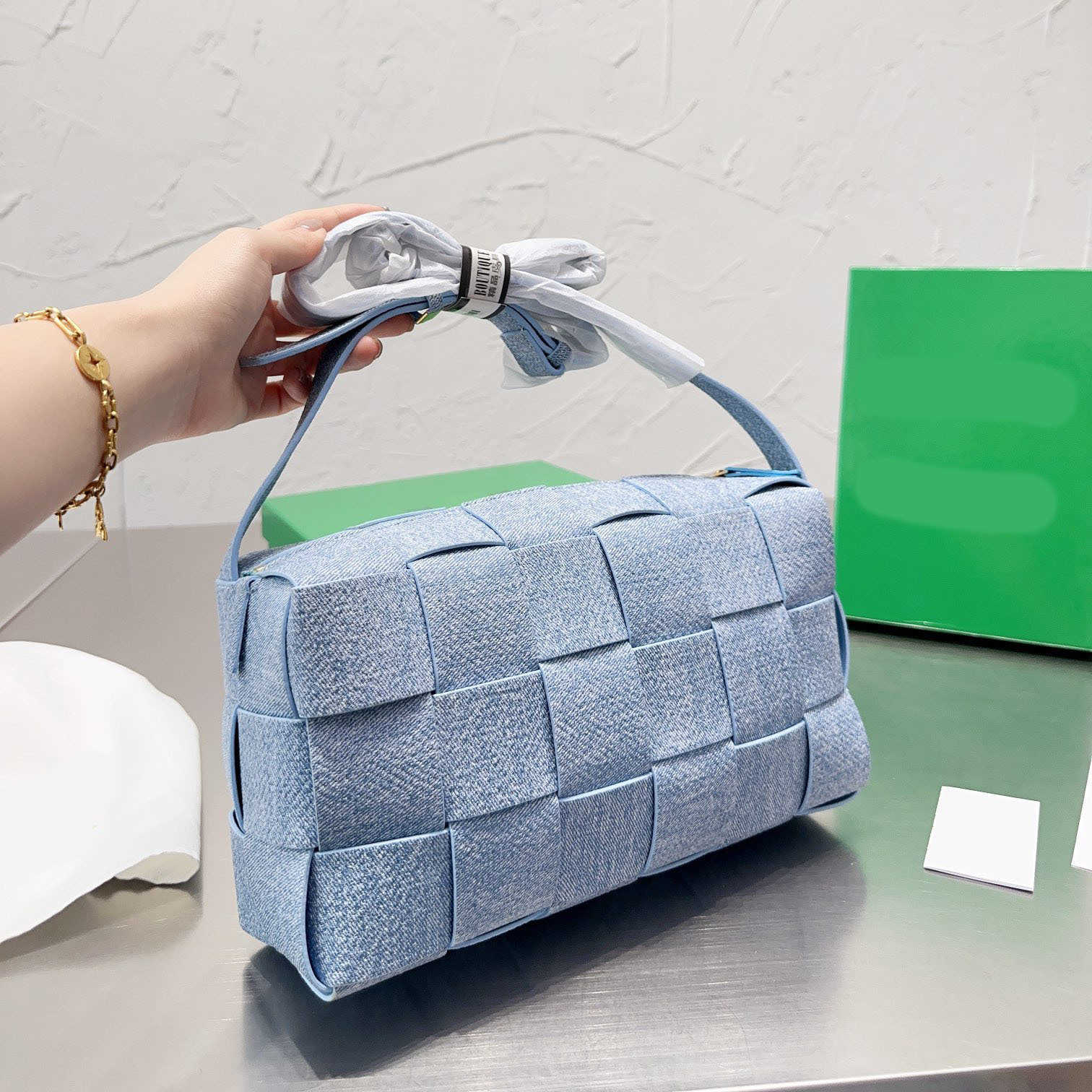 

vintage designer bags women weave denim shoulder bags Crossbody purse Portable Mini Fine Chain Small Square Bag 230524, Style 3--denim --16*11cm