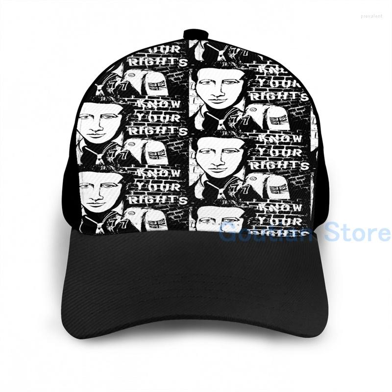 

Ball Caps Fashion Know Your Rights Joe Strummer Portrait Basketball Cap Men Women Graphic Print Black Unisex Adult Hat