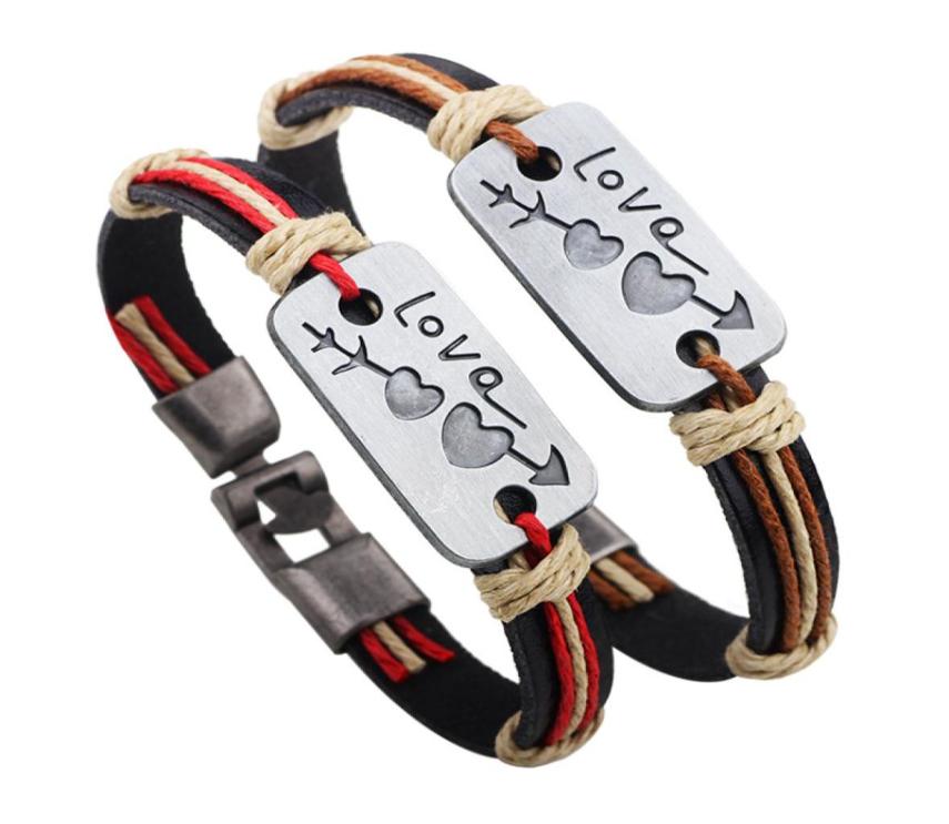 

Valentine039s Day Couple Love Leather Bracelets QueenKing Silver Gold Plated Bangle Bracelet Jewelry for Women Girls1314328
