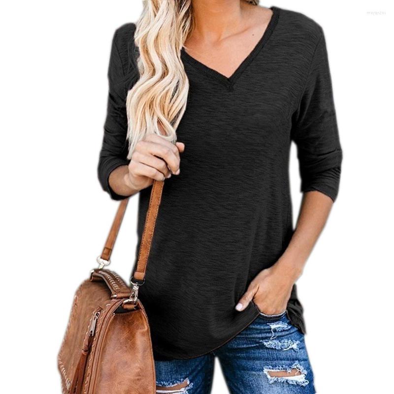 

Women's T Shirts S-5XL Cotton Linen Casual T-Shirt For Women Clothing Pullover Ladies Long Sleeved Tees Top Solid Basi Shirt Female Y2k Crop, Blue