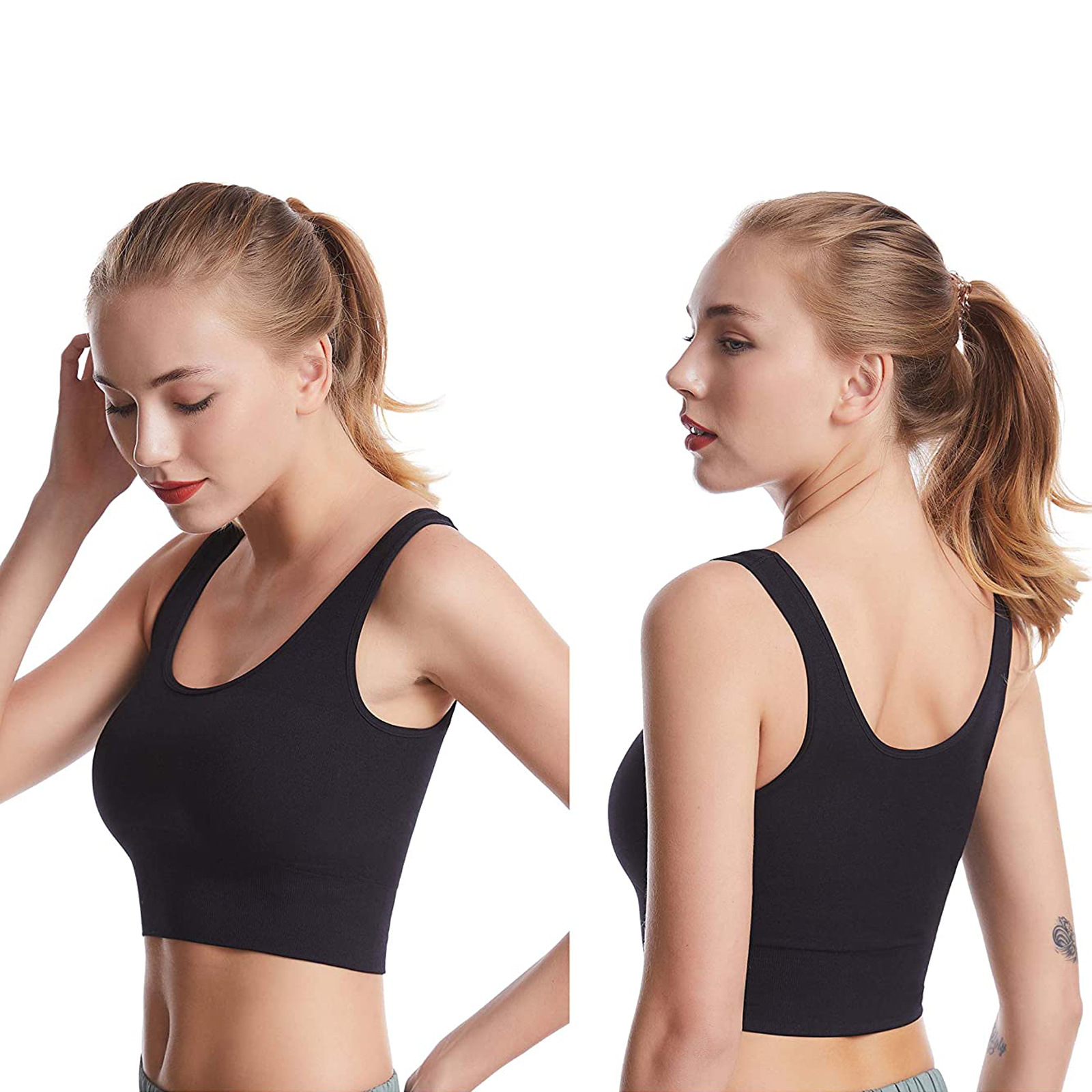 

2023 new sports yoga beautiful back running fitness sports underwear burst vests female, White