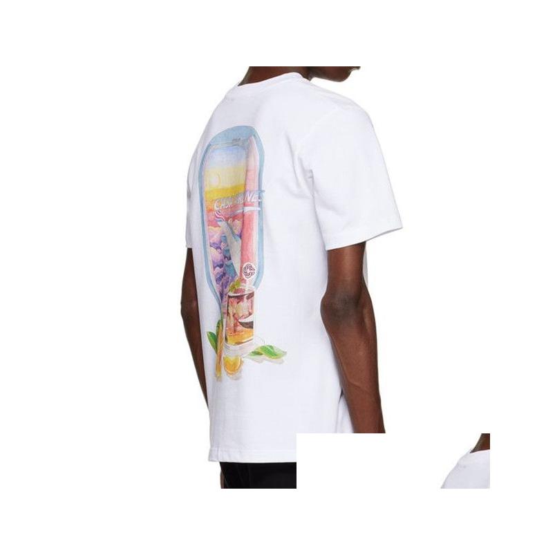 

Men'S T-Shirts 2023 Men Hip Hop Tshirt Letter Casablanc Print T Shirt Cotton Casual Short Sleeve Drop Delivery Apparel Mens Clothing Dhqiv