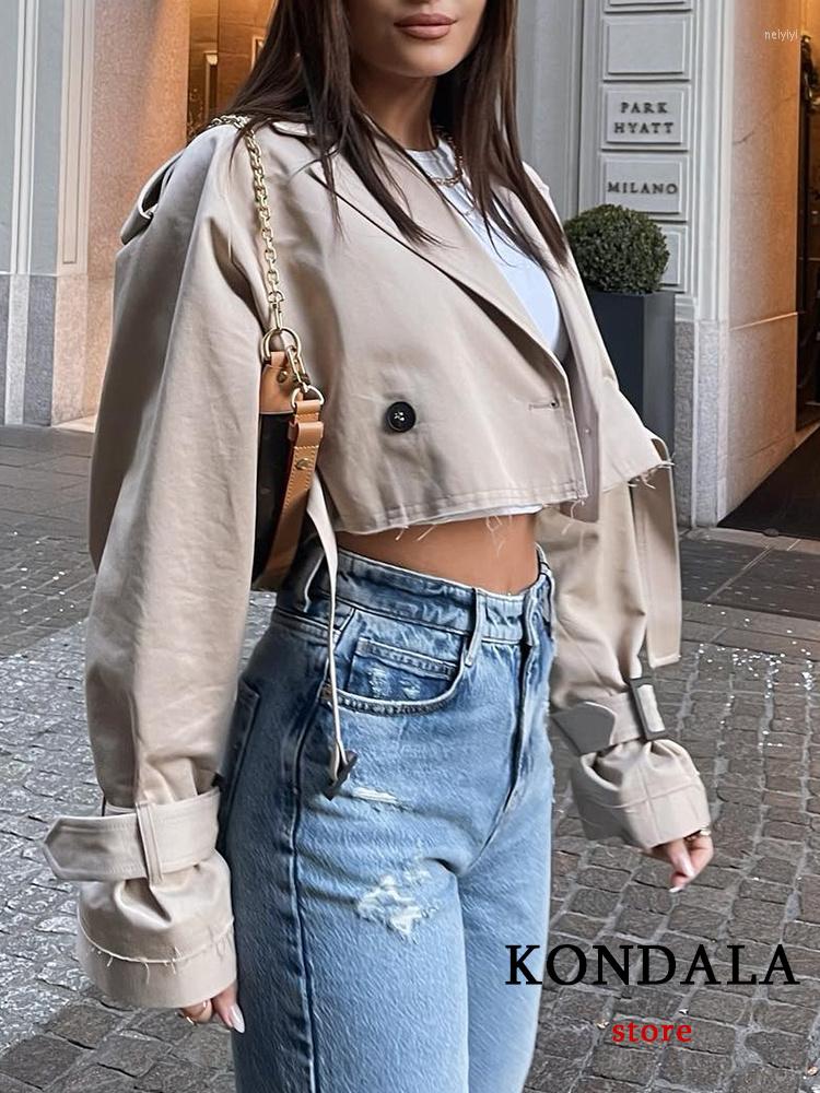 

Women' Jackets Streetwear Trench Coat Bomber Jacket Women Fashion 2023 Long Sleeve V Neck Belt Button Short Casual Outwear, Khaki