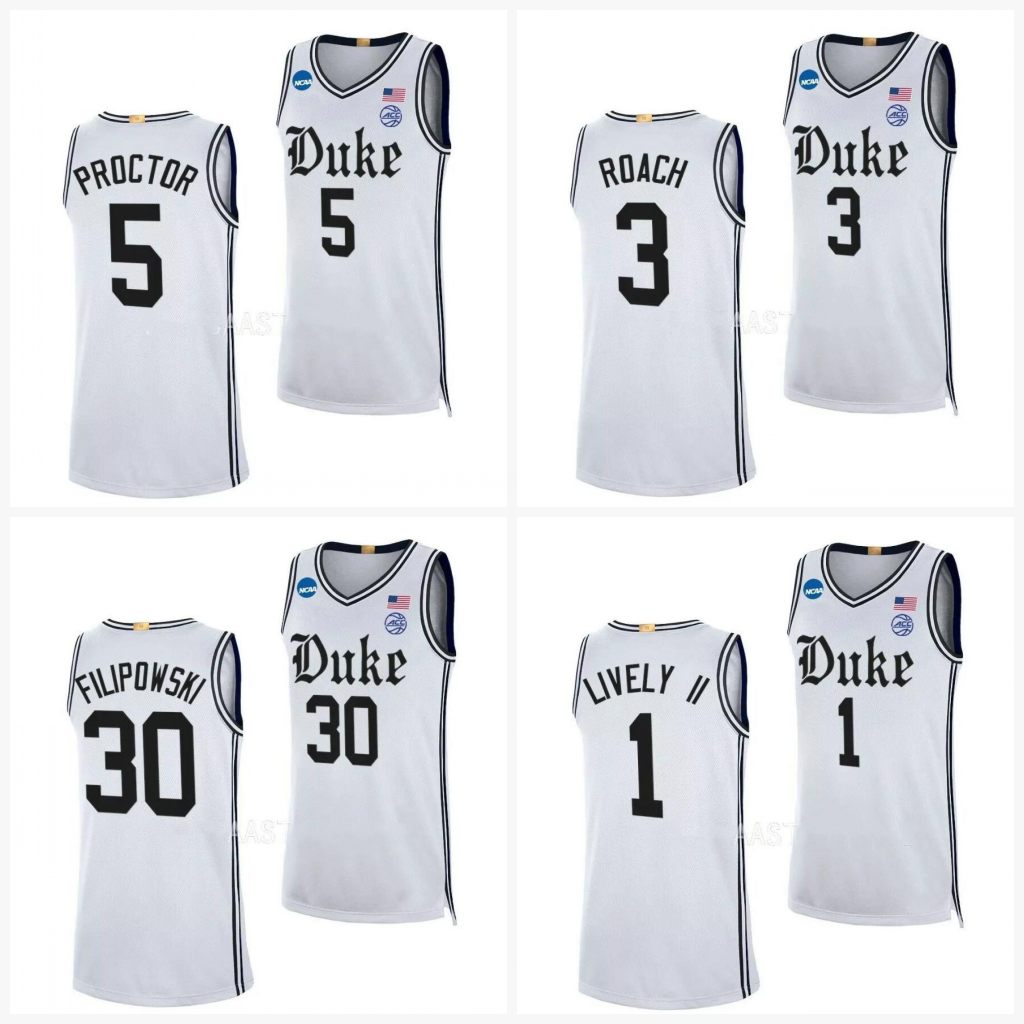 

Duke Blue Dereck Lively II Devils Basketball Jerseys Jeremy Roach Tyrese Proctor Kyle Filipowski Kyle Filipowski Tyrese Proctor Dereck Lively II Jeremy Roach Johns, White womens s-2xl