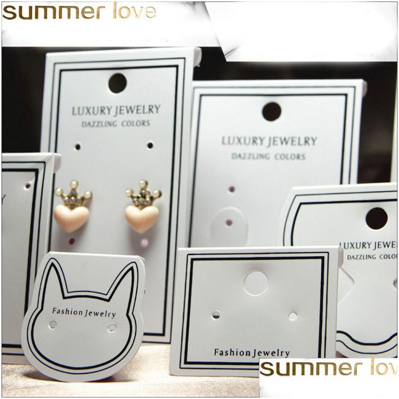 

Tags Price Card 50Pcs/Lot High Quailty Pvc Jewelry Cards Hairpin Tags Display With Hooks Holders Diy Plastic White Marbled Printing Dhocd