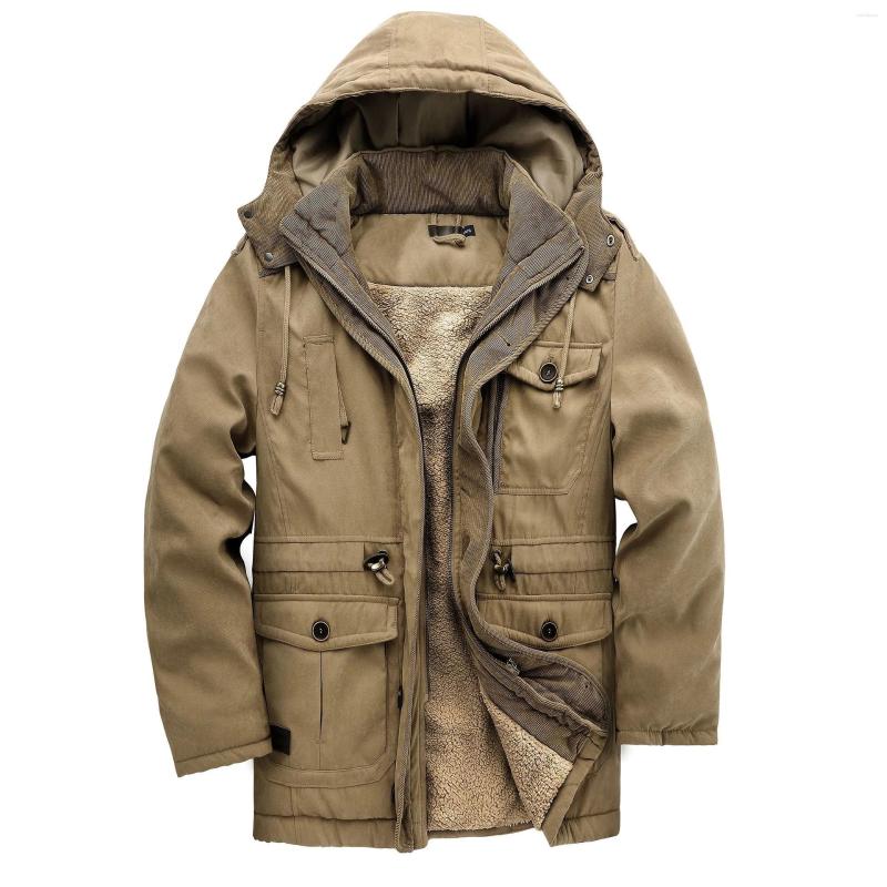 

Men' Jackets Men Winter Coats Thicken Warm Wool Liner High Quality Male Multi-pocket Military Cargo Tactical Plus Size, Army green