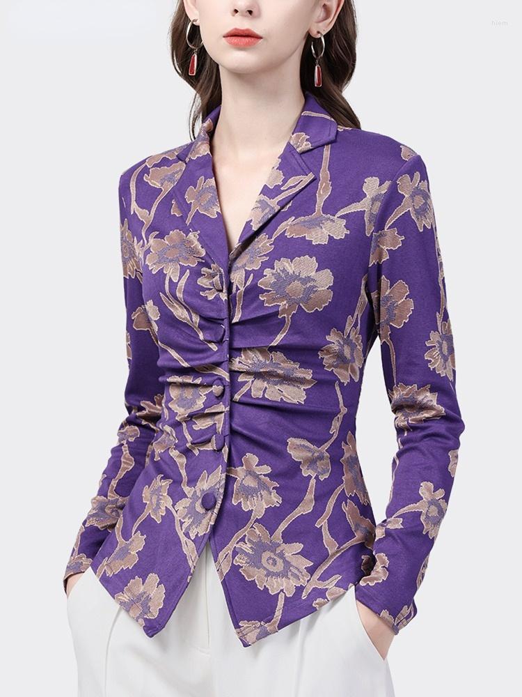 

Women's Blouses Jacquard Long Business Shirt Women's Spring And Autumn Suit Collar Top Elegant Youth Woman Shirts & Clothing, Black