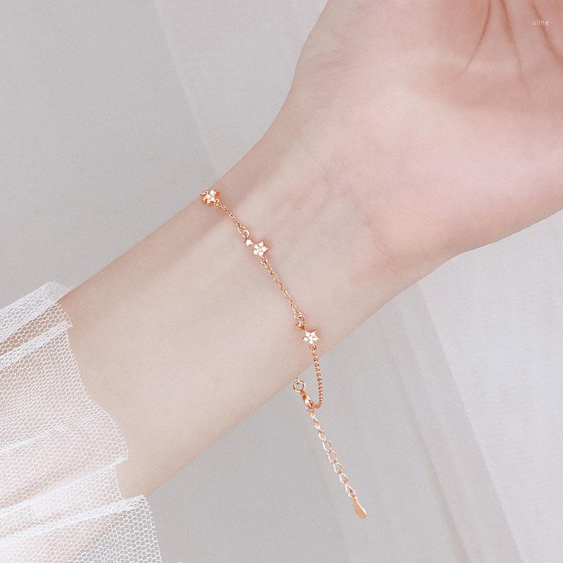 

Link Bracelets Korean Sweet Stars Charm Bracelet Simple Design Chain For Student Women Party Jewelry Gift Literary Accessories
