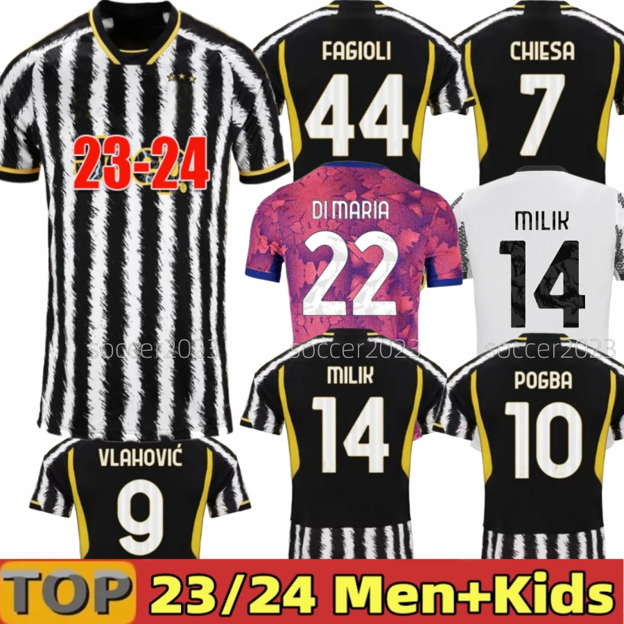 

fans player soccer jerseys 2024 2023 home away MILIK DI MARIA VLAHOVIC KEAN POGBA CHIESA McKENNIE LOCATELLI top jerseys 22 23 24 Kits men Kids unifor Juven, 22 23 home aldult