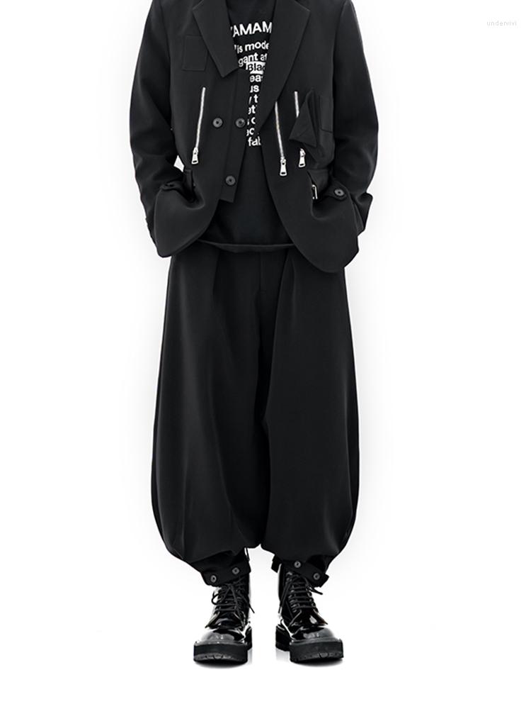 

Men's Pants 2023 Men Clothing Simple Yamamoto Style Fashion Bloomers Loose Closure Button Contraction Plus Size Costumes 27-46, Black