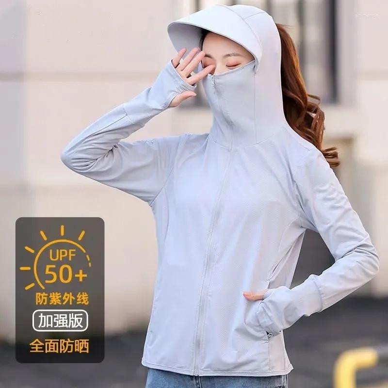 

Women' Jackets Ice Silk Sunscreen Clothing Women' 2023 Summer Thin UV-Resistant Breathable Protection Long-Sleeved Chaqueta, Pink