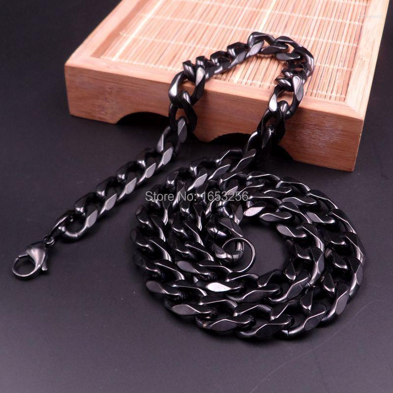 

Chains 13mm 24 Inch IP Black Plated 316L Stainless Steel Cuban Curb Link Necklaces In Men's Cool Brand Jewelry