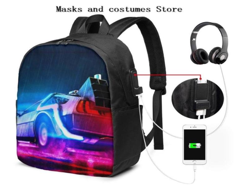 

Backpack Custom 3d Printing Science Fiction Film Back To The Future Children039s School Usb Washed3149525, Light grey
