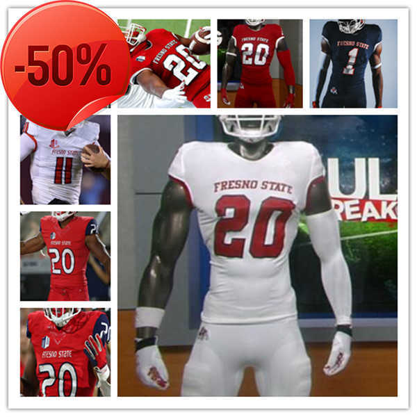 

Custom 2021 NCAA Football Fresno State Jersey Jalen Cropper Ronnie Rivers David Carr Josh Kelly Erik Brooks David Perales Kevin Atkins, Men red