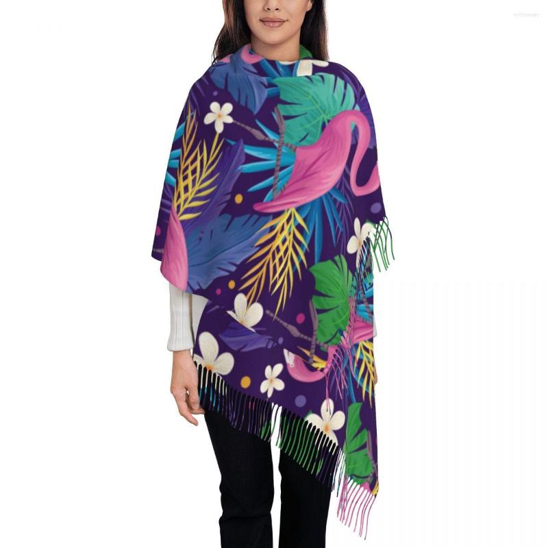 

Scarves Colorful Flamingo Summer Floral Women Scarf Winter Shawl And Wrap Bandana Tassel Female