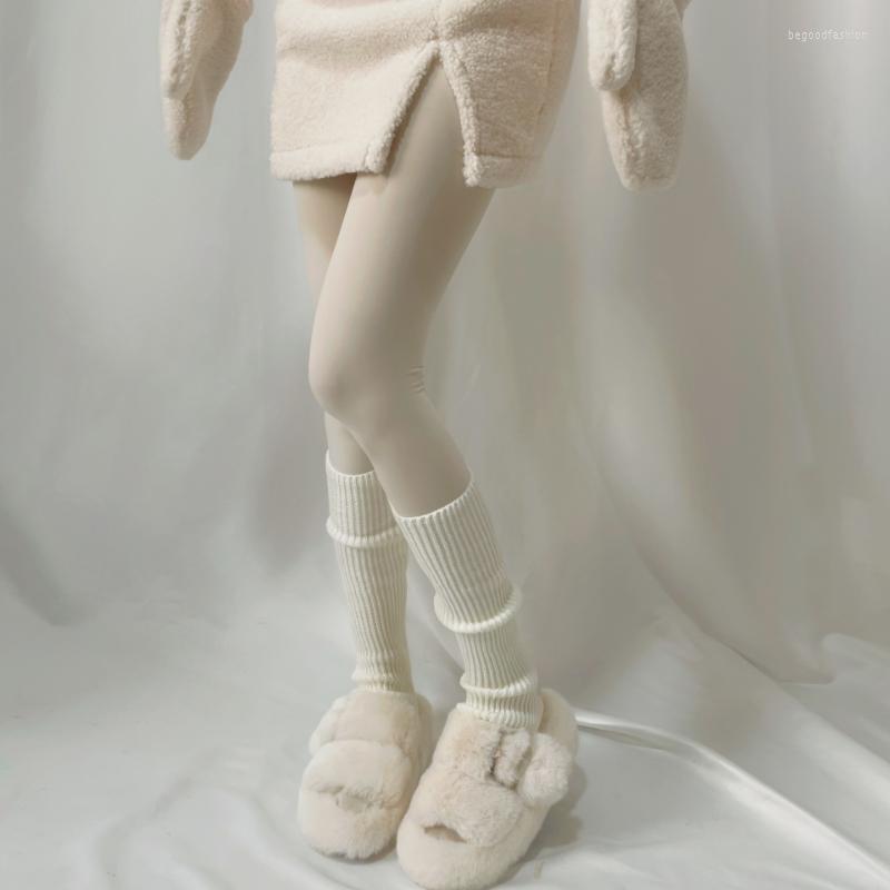

Women Socks Lolita Autumn Winter JK Long Sweet Girl Knitted Foot Cover Boot Cuffs Punk Y2k White Legwarmers