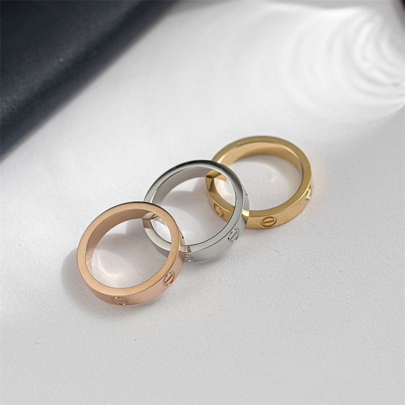 

Designer rings for woman diamond ring engagement ring diamond-studded with titanium steel Classic gold and silver roses available in diameter 1.5-2.1cm No fading
