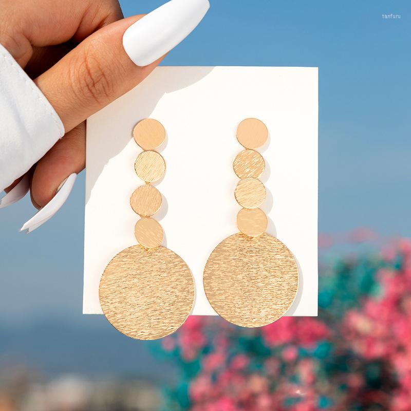 

Dangle Earrings Fashion Simple Everything With Creative Ring Pendant Small Design Sense Of Personality Street Shoot Temperament Lady