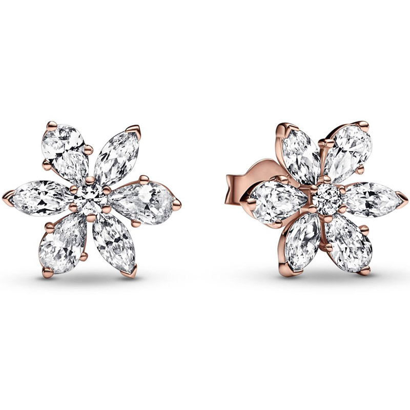 

Authentic 925 Sterling Silver Moments Sparkling Herbarium Cluster Stud Earring For Women Wedding Fashion Jewelry